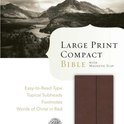 HCSB Large Print Compact Bible, Chocolate LeatherTouch with Magnetic Flap