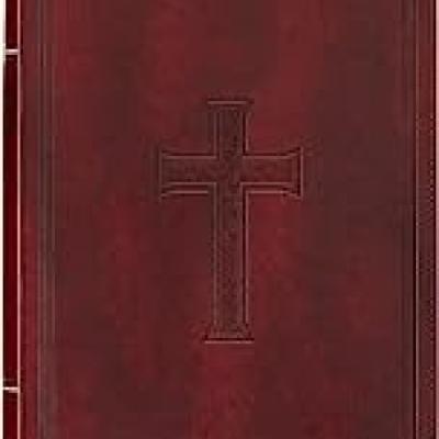 KJV Burgundy Cross Thinline LP Thumb Index Bible